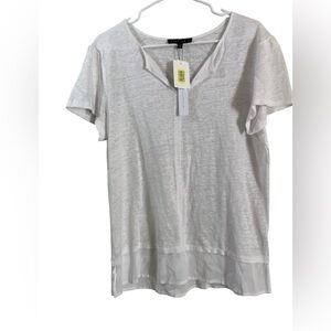 Sanctuary White Short Sleeve V-Neck Top